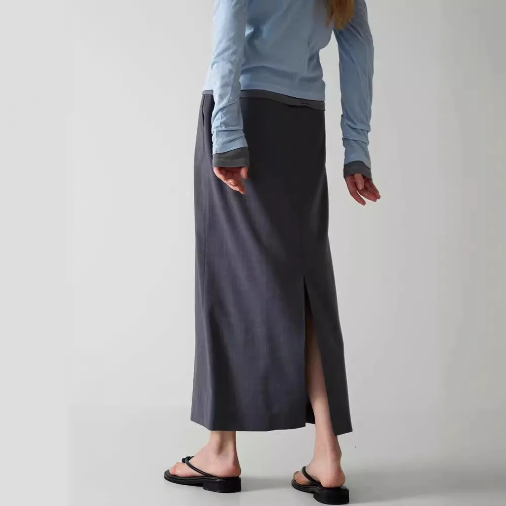 Женская юбка-бюстье L0w * с завышенной талией и разрезом сзади