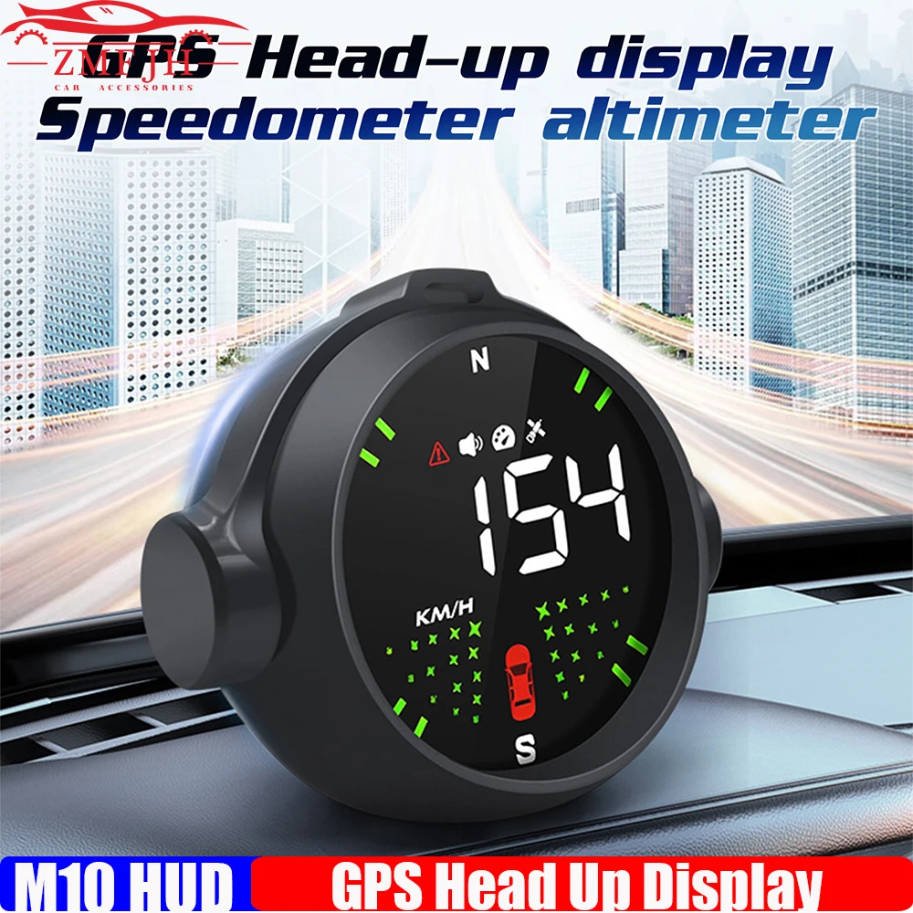 

Digital M10 HUD GPS Head-up Display Speedometer Altimeter with Overspeed Alarm Off Road Compass for Universal Gas New Energy Car
