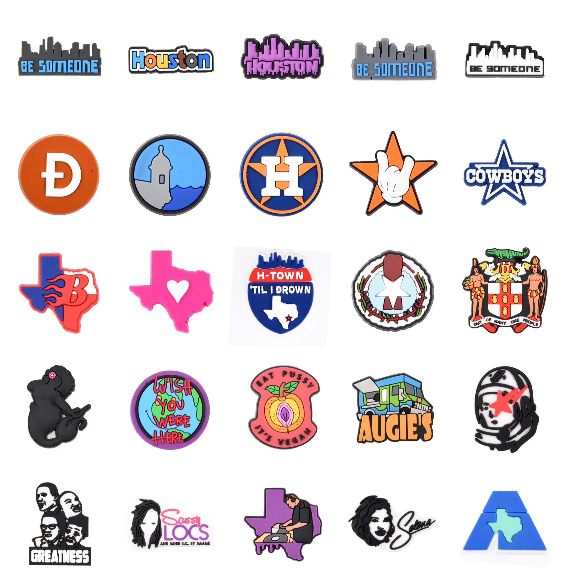 New Arrival  Houston Croc Charms Character Accessories Fit For Wristbands Shoe Decoration Buckle Adults Kids Gift JIBZ