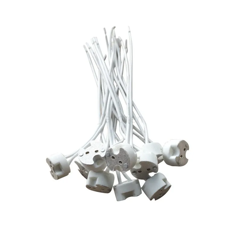 

MR16 MR11 GU5.3G4 Lamp Holder Bulb Base With Connection Cable Ceramic Halogen Socket Ceramic Connector 12V-250V Led Lamp Holder