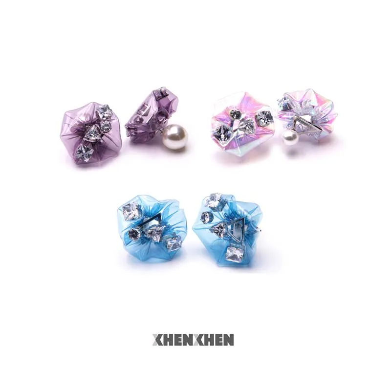 

XHENZHEN I AM:EMERGING Original Design Austrian Crystal 925 Sliver Stud Earrings for Women Girls Fashion Trendy Party Jewelry