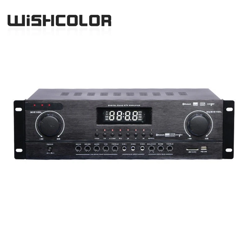 

Усилитель мощности Wishcolor F15 700 Вт + 700 Вт для караоке с постоянным сопротивлением и поддержкой беспроводного Bluetooth-управления