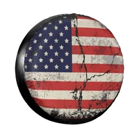 free american flag spare wheel tire cover for mitsubishi pajero usa patriotic dust proof vehicle accessories 14 17 inch