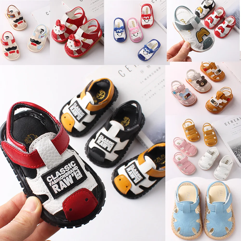 Сандалии-кокон детские кожаные летняя обувь для начинающих ходить мальчиков и