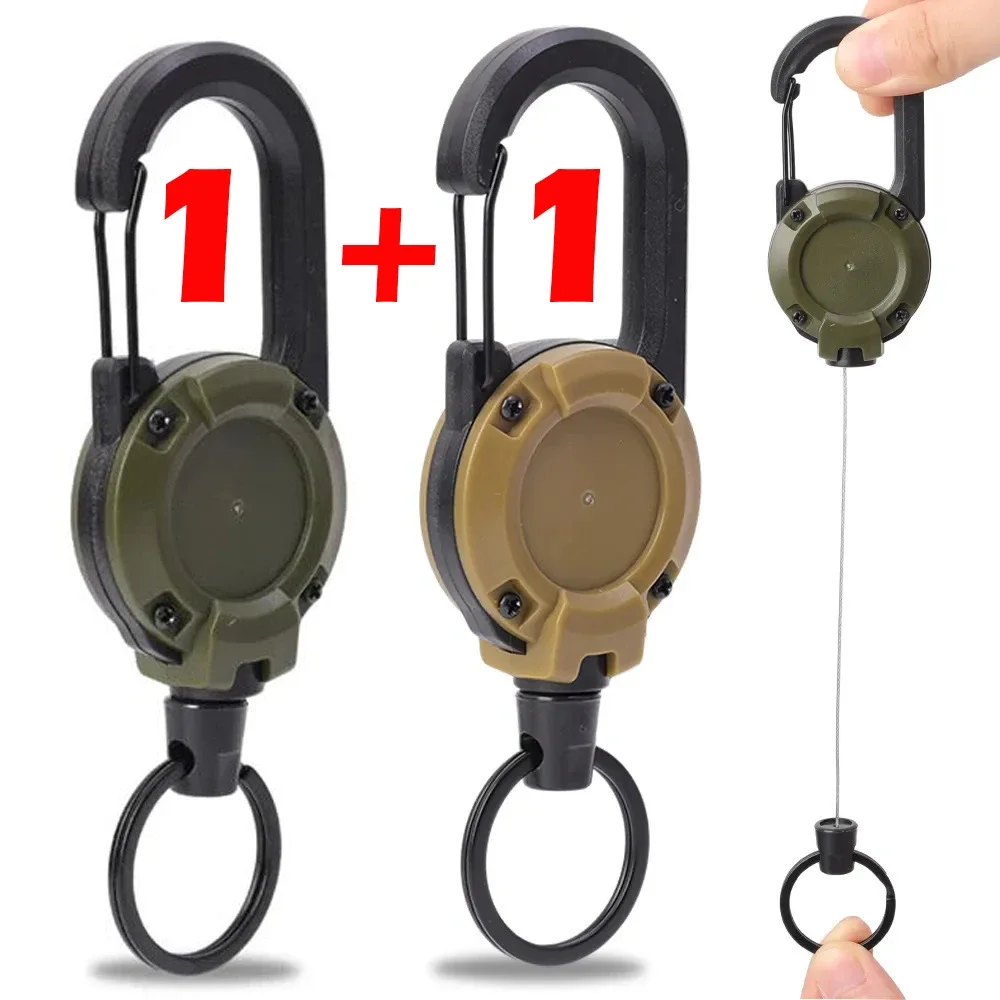 Выдвижная сверхмощная катушка-карабин брелки прочный стальной трос пряжка