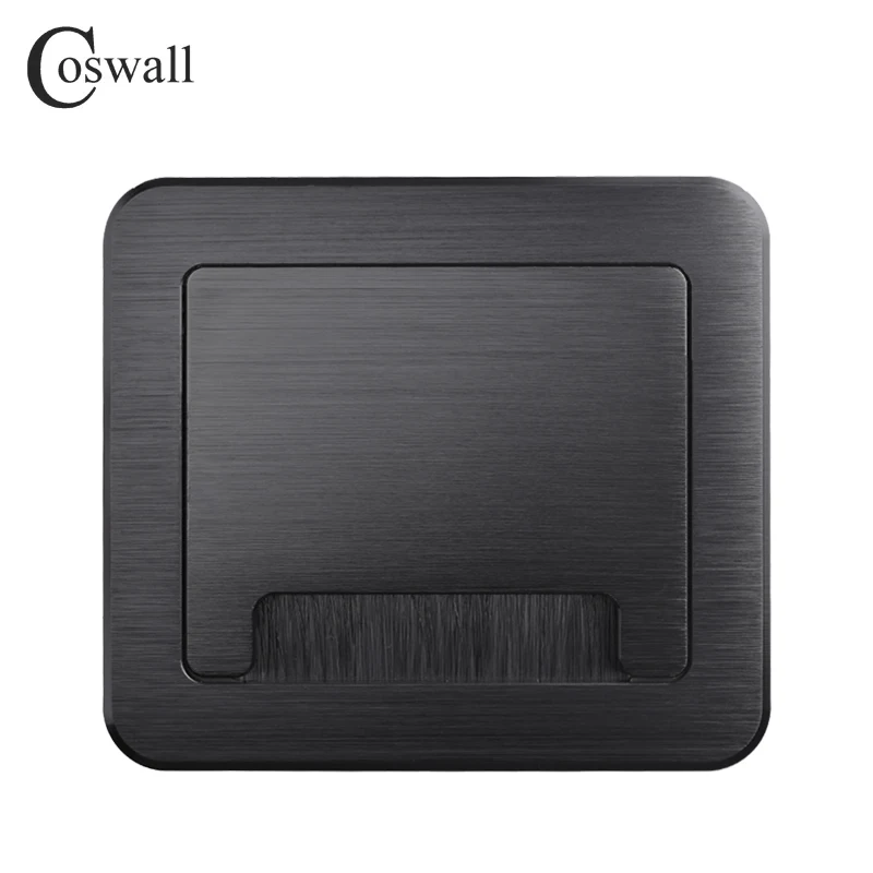 Черная/Серебристая матовая утолщенная дуговая угловая щетка из алюминиевого сплава, мягкая открытая крышка, буфер для рабочего стола, отверстие для провода, выход кабеля, Пыленепроницаемая щетка