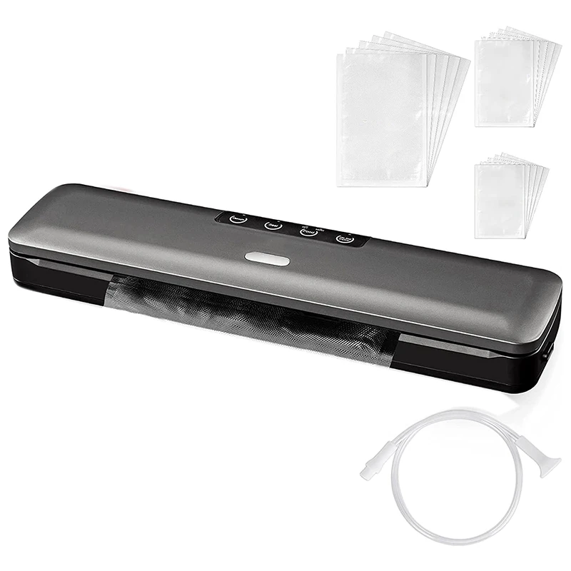

Vacuum Sealer With 15 Free Vacuum Bags And Vacuum Hose, Vacuum Sealer For Dry And Wet Food, Meat, 60 Kpa,US Plug