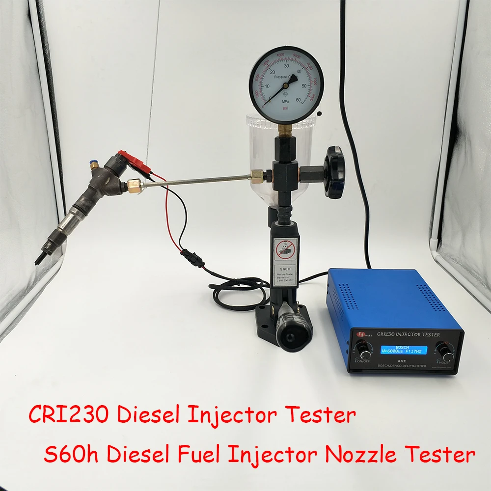 

Тестер дизельного инжектора CRI230 с испытательным соленоидным инжектором AHE тестер форсунки дизельного топлива S60h тестер форсунки топливного инжектора S80H