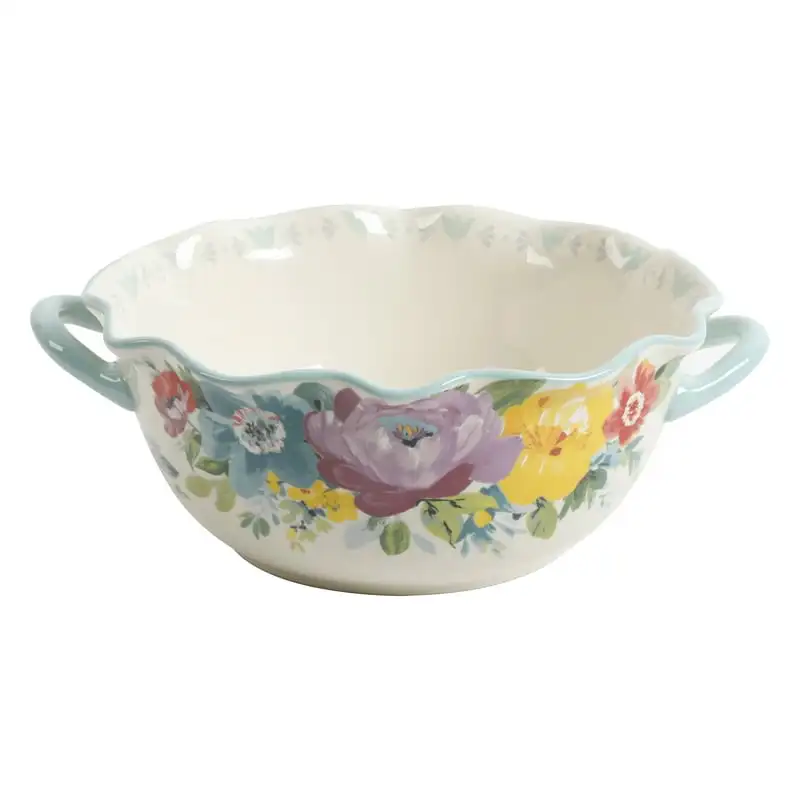 

Romance Blossom 9.9-Inch Serving Bowl with Handles