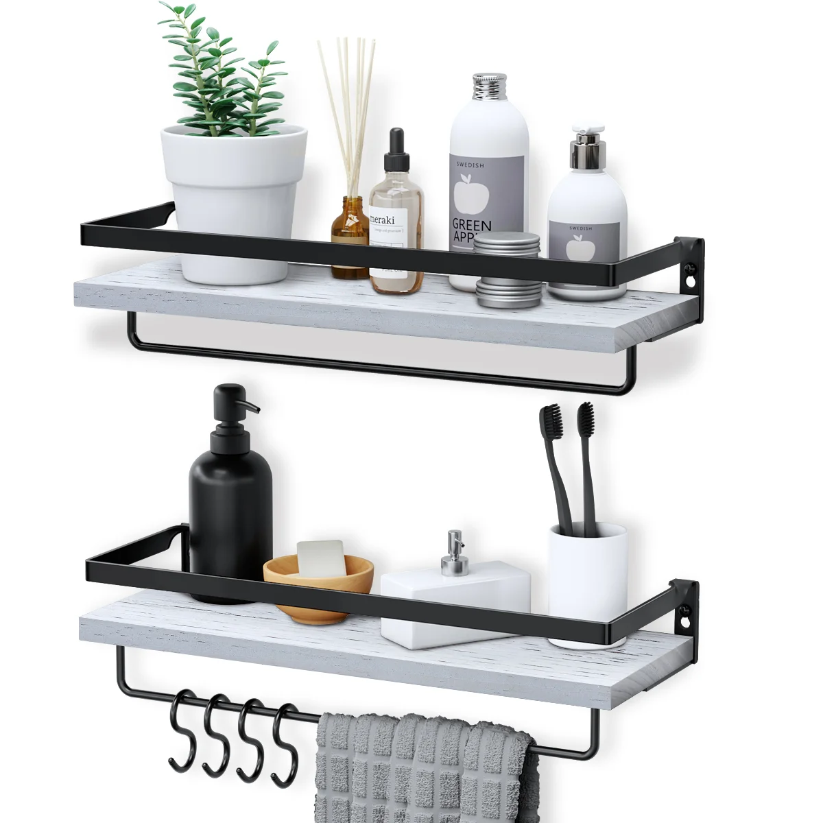 

HOMEMAXS Kitchen Living Room Organizer Rack Floating Shelf Storage Rack Wall Shelf