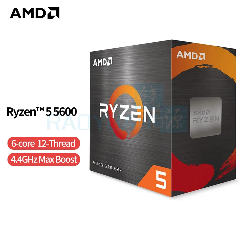 New AMD Ryzen 5 5600 R5 5600 3.5 GHz Six-Core 12-Thread CPU Processor 7NM 65W L3=32M 100-000000927 Socket AM4 with cooler fan