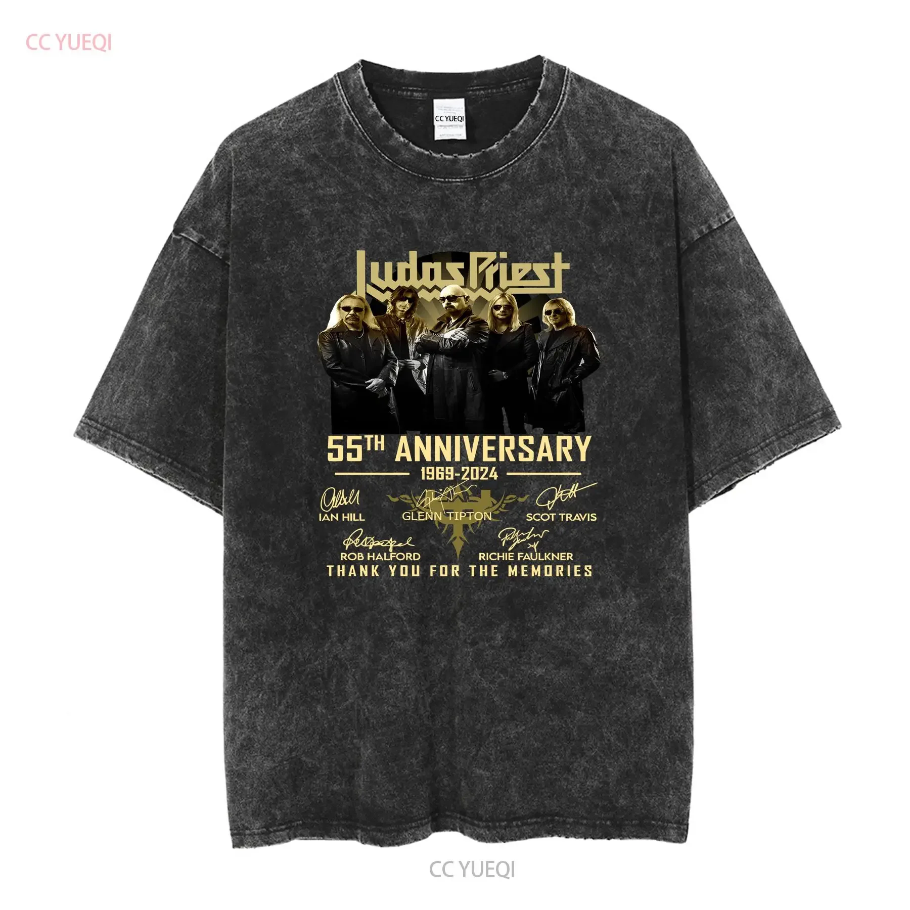 Фото Футболка Judas Priest на 55-летие 1969 2024, спасибо за воспоминания, с длинными или короткими рукавами, винтажная стираная графика №2