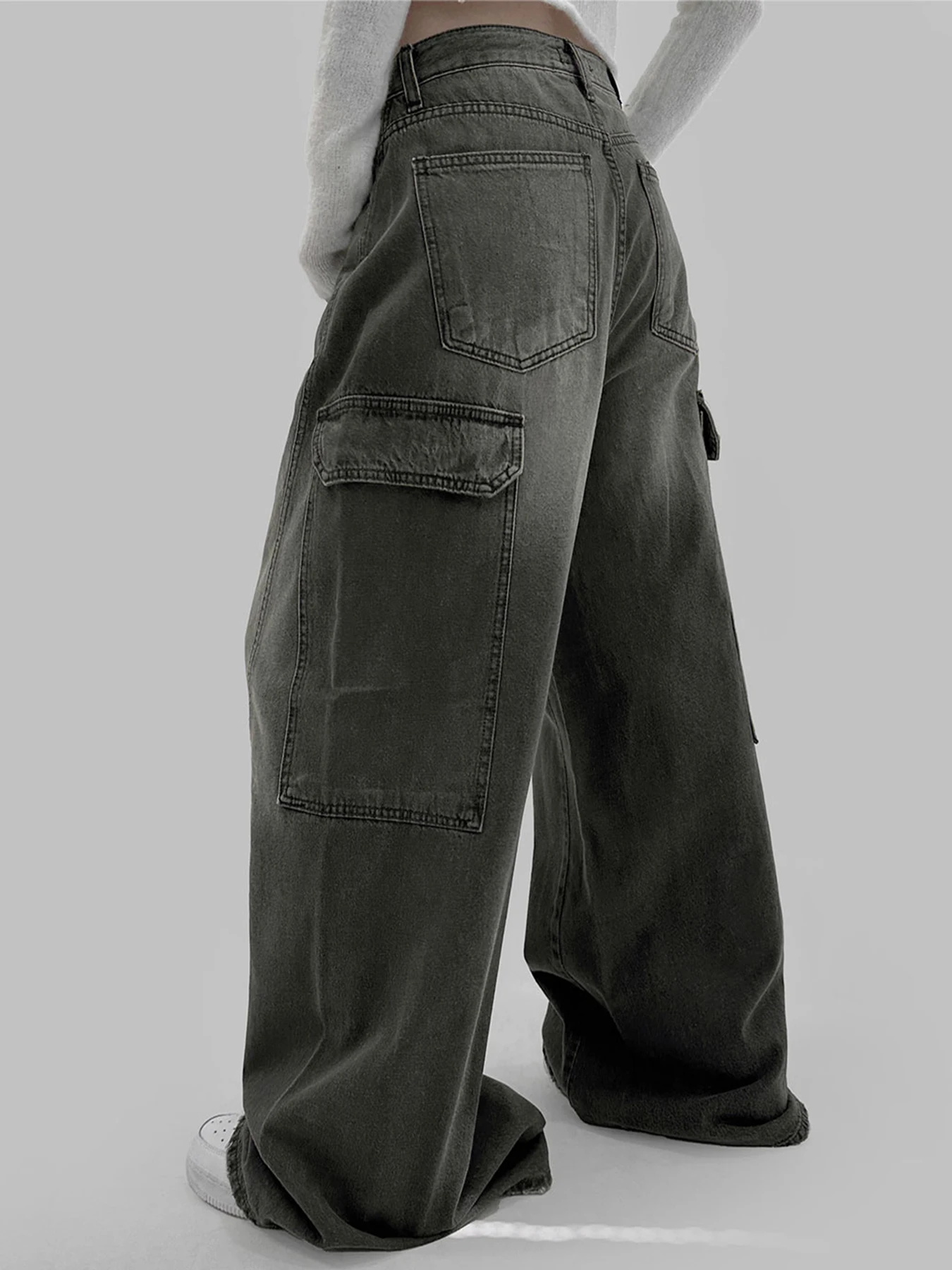 Rockmore уличная одежда джинсы на молнии повседневные свободные джинсовые брюки