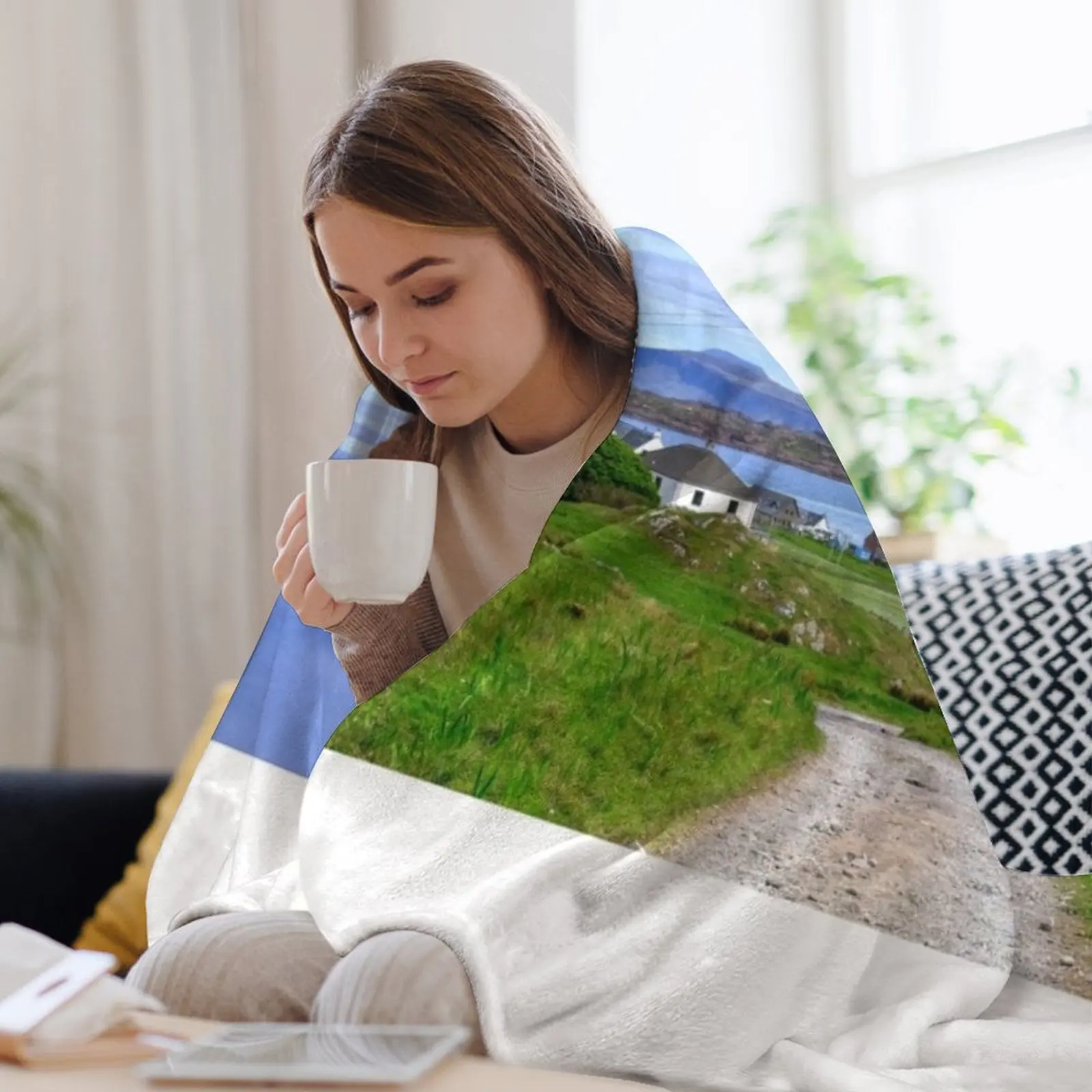 Baile Mor Isle of Iona Inner Hebrides Scotland Плед Многоцелевая среда Постельное белье Мягкие одеяла