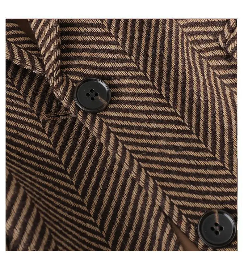 Women Coffee Gray Stripe Formal Blazer New Long Sleeve Single Breasted Business Jacket Coat Ladies Office Blazers Outerwear 4XL images - 6