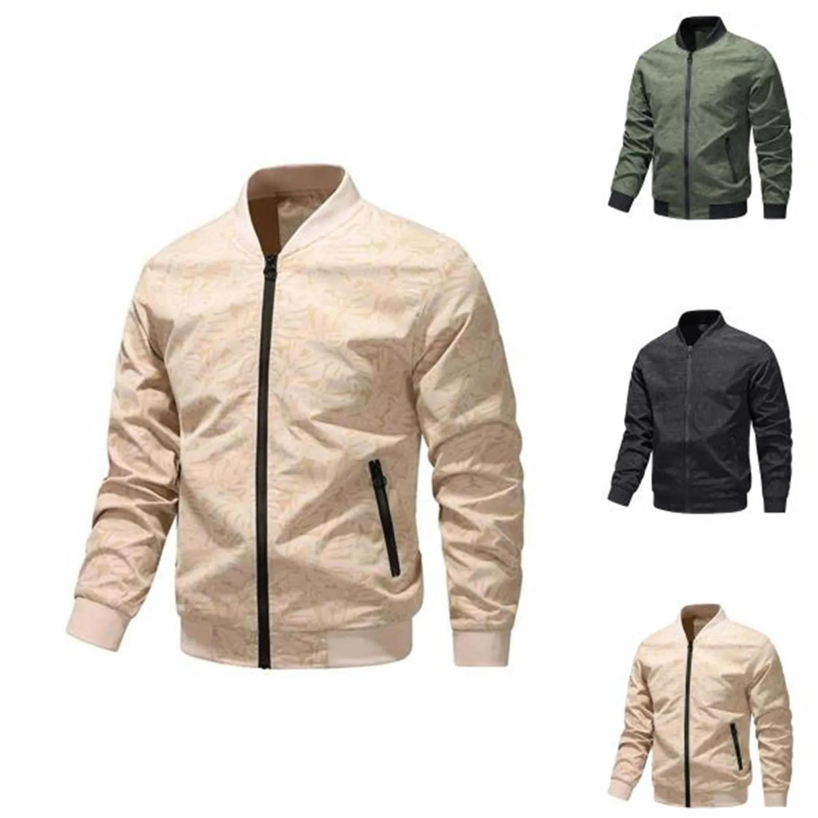 Куртка-бомбер мужская легкая Повседневная Спортивная ветровка на молнии с