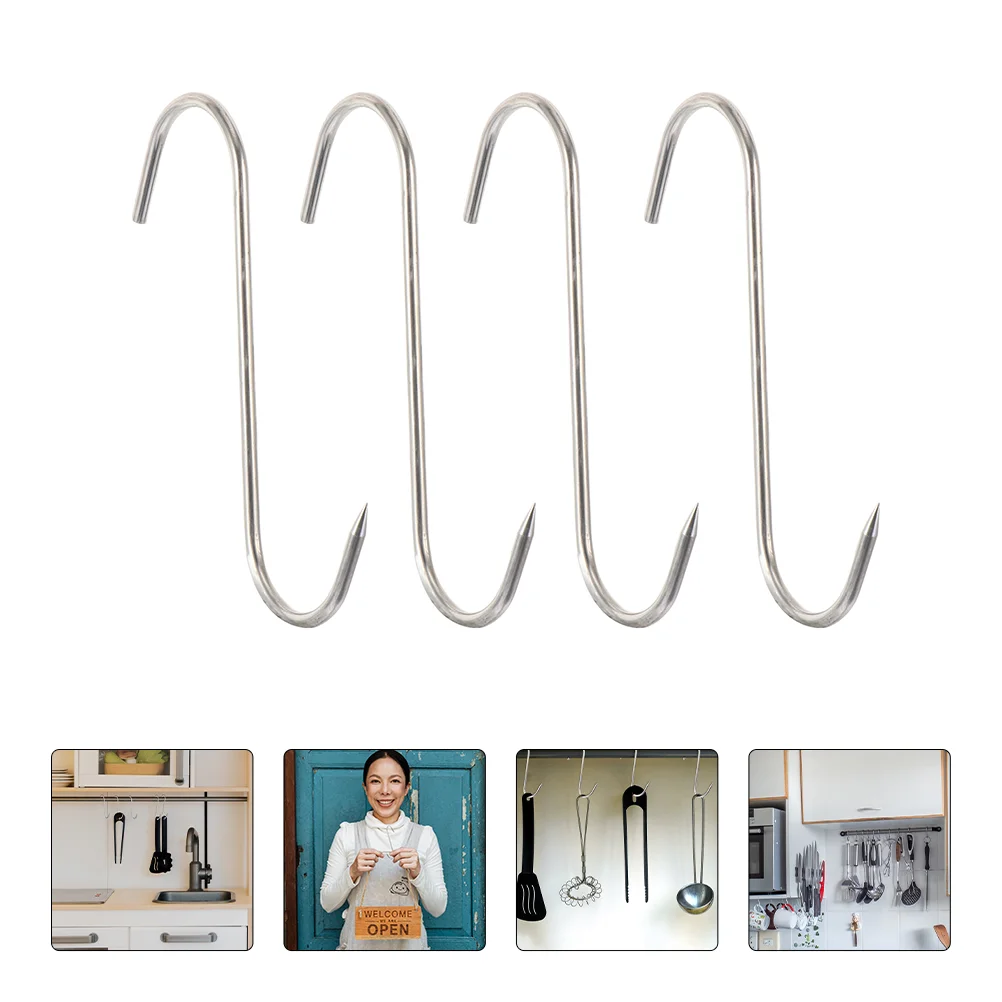 

10 Pcs Heavy Duty Hanger Bacon Hooks Smoker Stainless Steel Bag Hanging Coat Hangers Party Ornament Metal Wire Earth Tones