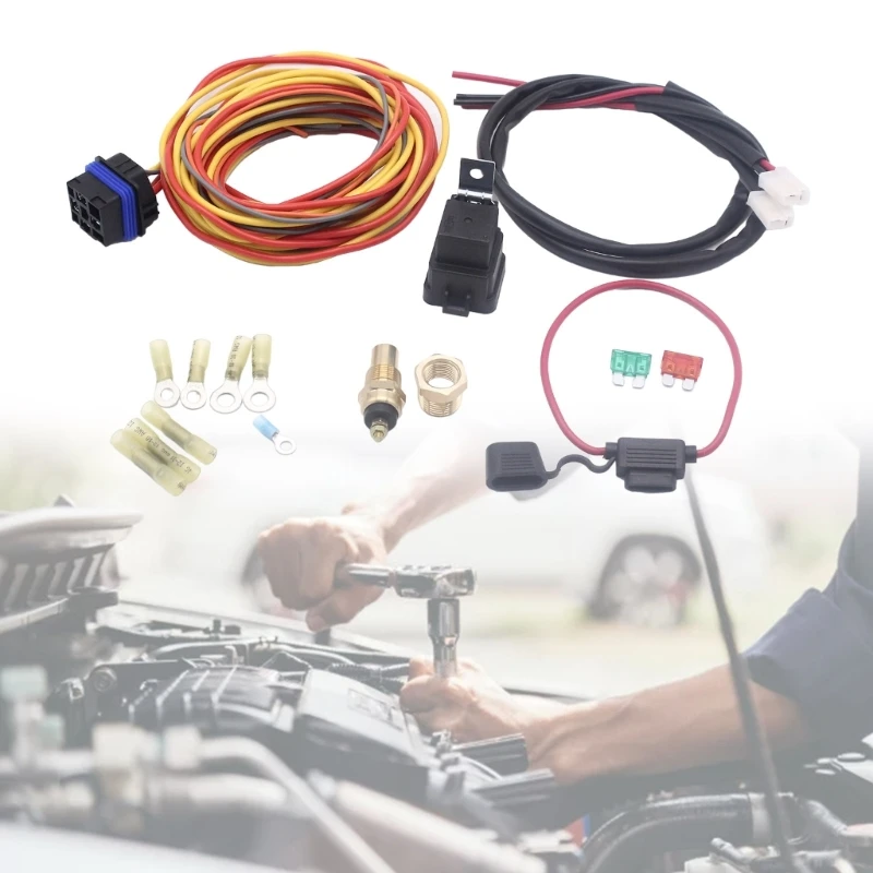 

Thermostat Harness Relayset Electric Cooling Fan Wiring set 40AMP 185/165° R2LC