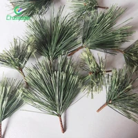 10pcs simulation pine needles pvc plastic pine leaves artificial plants imitation plant for christmas party handcraft home decor