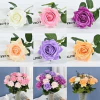 13pcs artificial flowers silk rose bouquet for wedding home decoration fake plants diy flower arrangement wreath accessories
