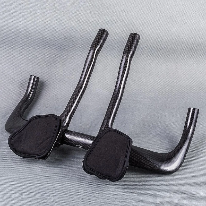 

Glossy 3K Carbon Fiber Bike TT Bullhorn Bar Time Trial Triathlon Handlebar Aerobar Rest Bar Ends Sets