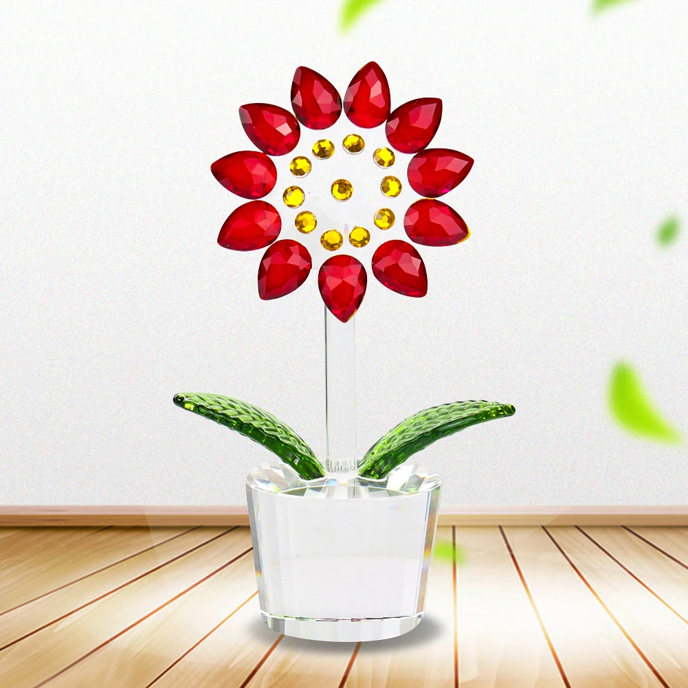

Wedding Sparkling Clear Sun Flower Crystal Faceted Prism Glass Craft Ornament Streamer Suncatcher Paperweight Fairy Garden Decor