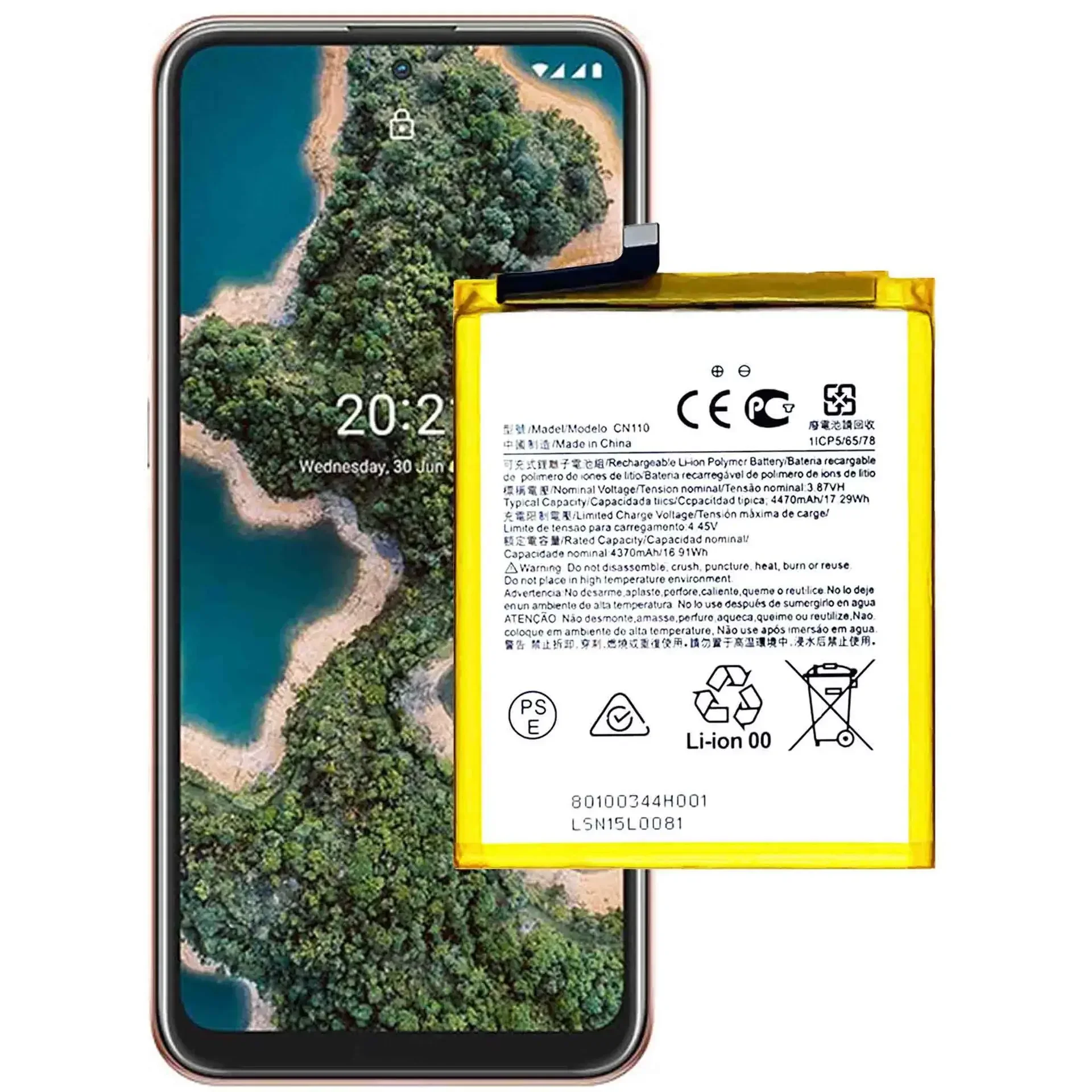 CN110 Высококачественная сменная батарея для Nokia X20 TA-1341 TA-1344 X10 TA-1350 TA-1332 4470 мАч