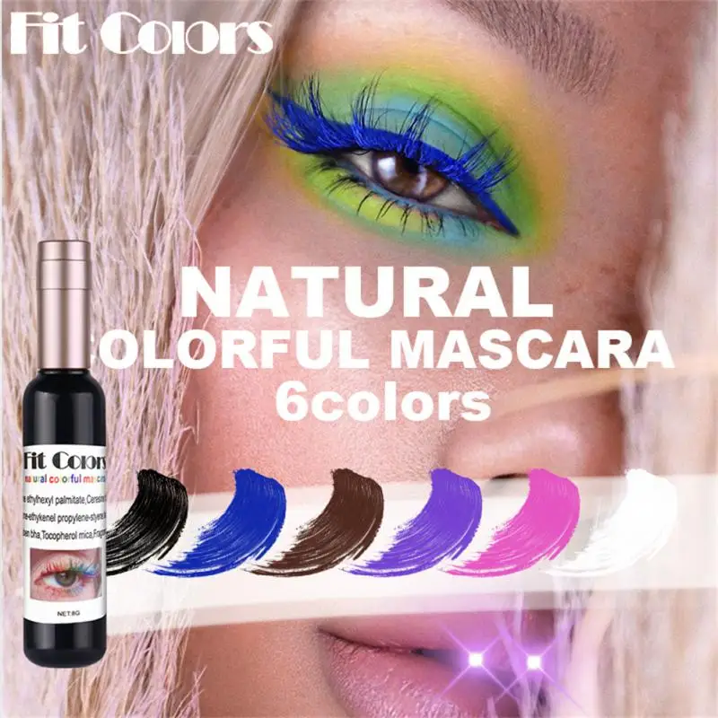 

6 Color Wine Bottle 4D Silk Fiber Eyelash Mascara Waterproof Fast Dry Eyelashes Curls Extension Makeup Eyelashes Waterproof Blue