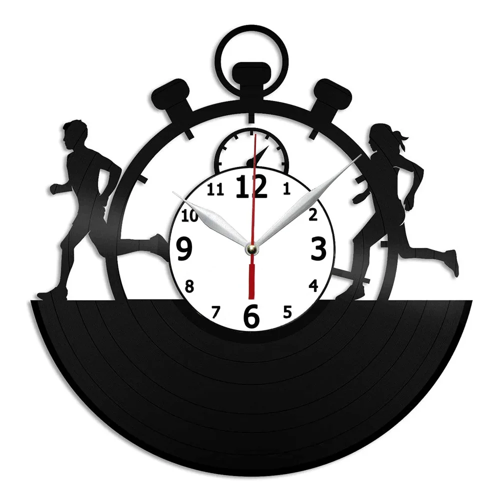 

Виниловые настенные часы для бега, 12 дюймов, домашний декор для комнаты, идея для настенного искусства, подарок для друга ручной работы