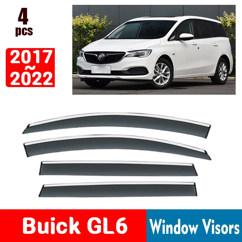 FOR Buick GL6 2017-2022 Window Visors Rain Guard Windows Rain Cover Deflector Awning Shield Vent Guard Shade Cover Trim