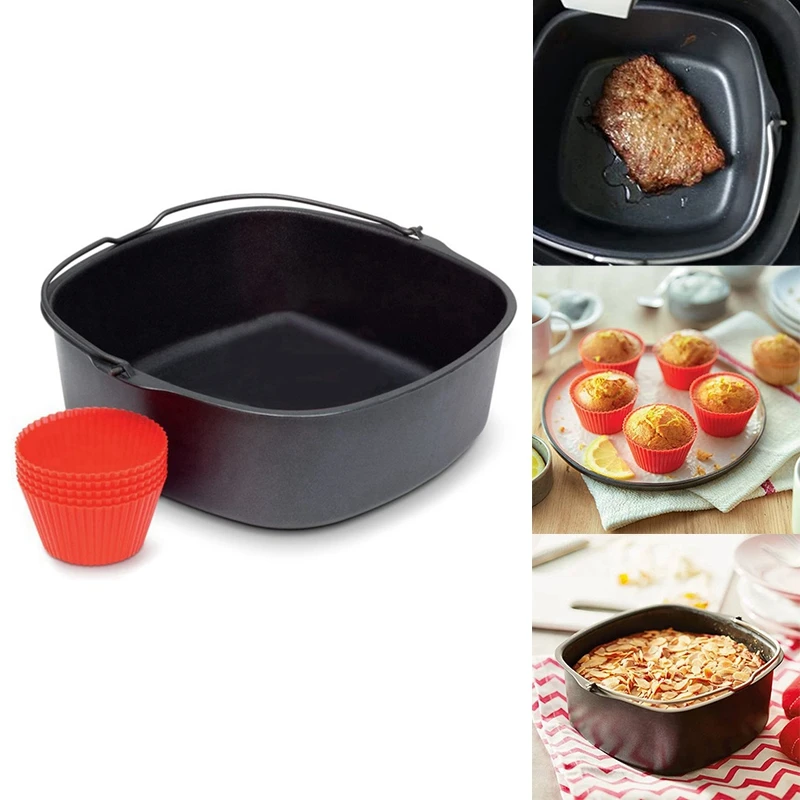 

Air Fryer Electric Baking Pan,Non-Stick Baking Dish Roasting Tin Tray Cooking Pot Kitchen Accessories Baking Tool