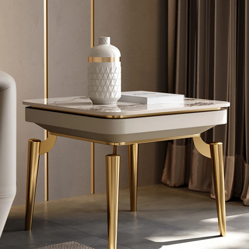 

Light Luxury Rock Board Side Table Sofa Side Cabinet Living Room Mobile Corner Table Creative Designer High-end Marble Simple Co