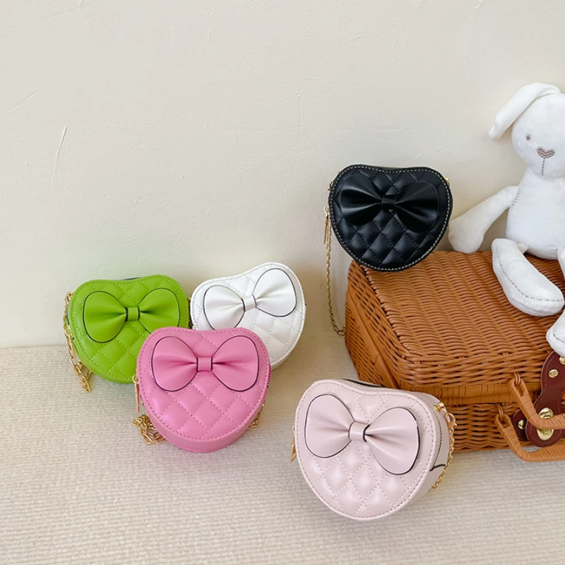 Детский мини-кошелек, милые детские сумки через плечо с сердцем для девочек, мешочек для монет, Детские кошельки и сумочки, клатч, сумка в под...