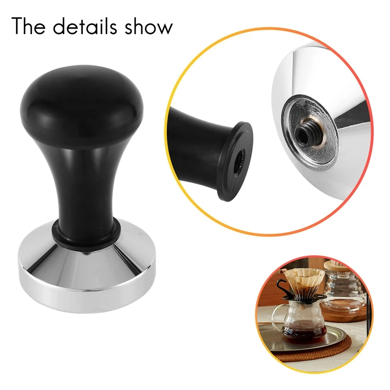 51 мм Темпер для кофе Es press o черная кофемашина пресс с плоским основанием