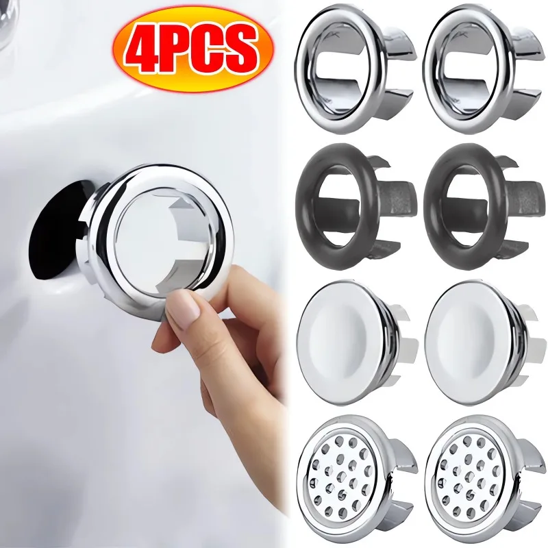 Sink Hole Round Overflow Cover Durable Wash Basin Overflow Ring Kitchen Bathroom Basin Trim Bath Sink Hole Hollow Overflow Cap