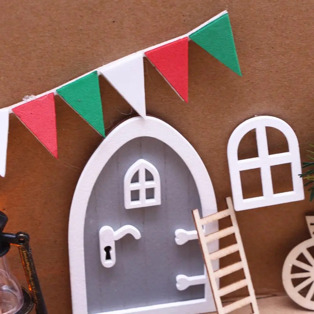 

14Pcs/Set Delicate Dollhouse Door Kit Compact Dollhouse Christmas Kit Fine Workmanship Add Atmosphere