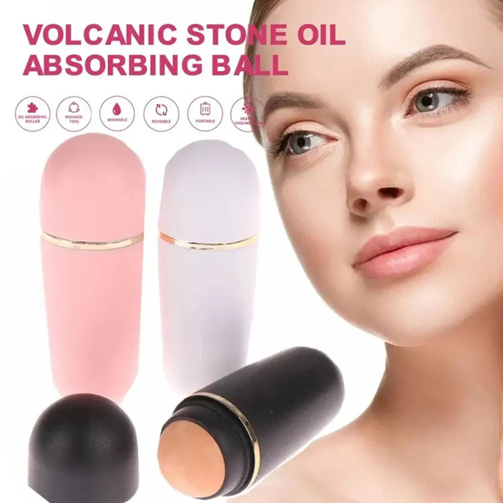 

Face Oil Absorbing Roller Volcanic Stone Blemish Remover Face Oil Control Face Ball Removing Rolling T-zone Summer Stick Oi O0R9