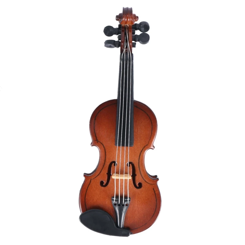 

Promotion! 4X Gifts Violin Music Instrument Miniature Replica With Case, 8X3cm