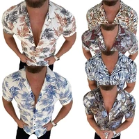 mens beach shirt 3d printing casual loose