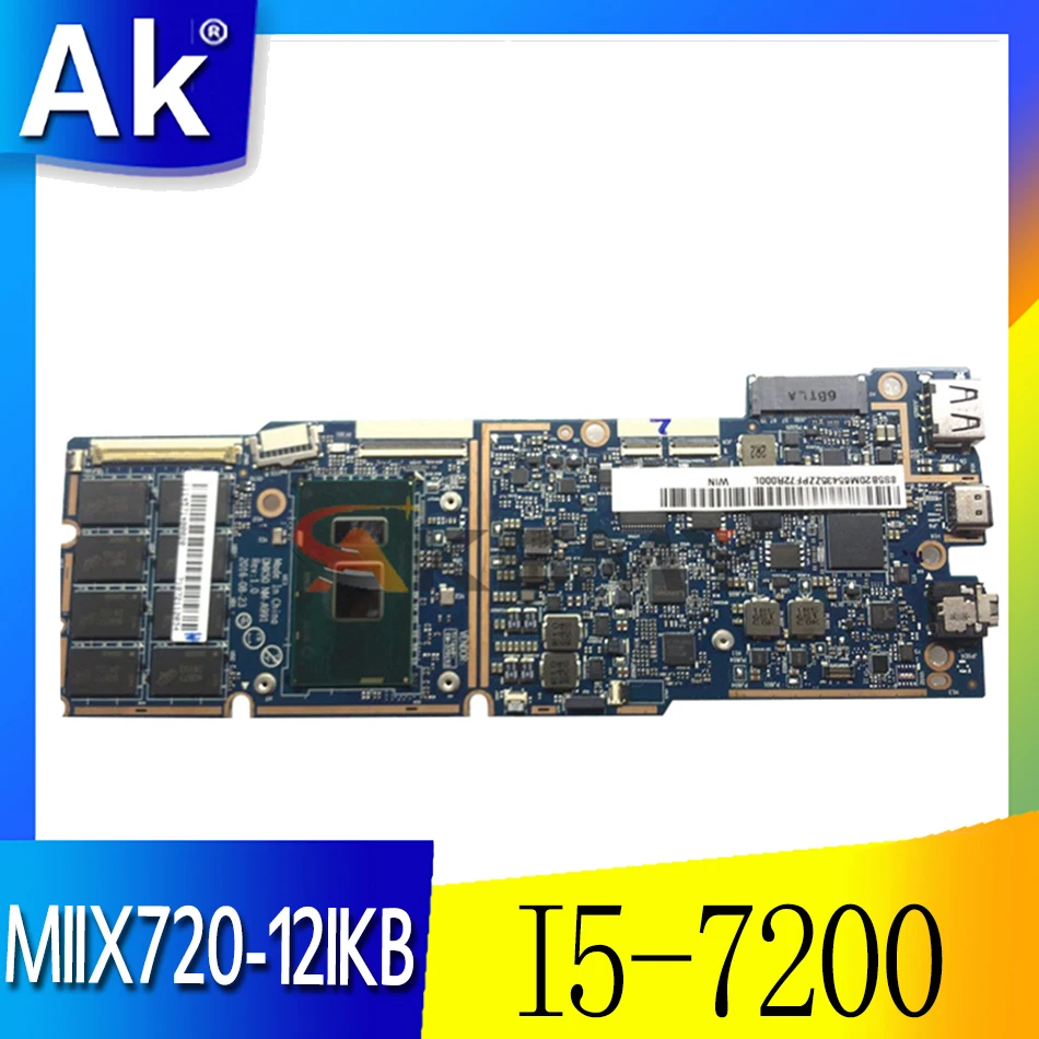 

Akemy For Lenovo MIIX720 MIIX720-12IKB DMX50 NM-A991 Laptop Motherboard CPU I5 7200 4G 100% Normal Operation