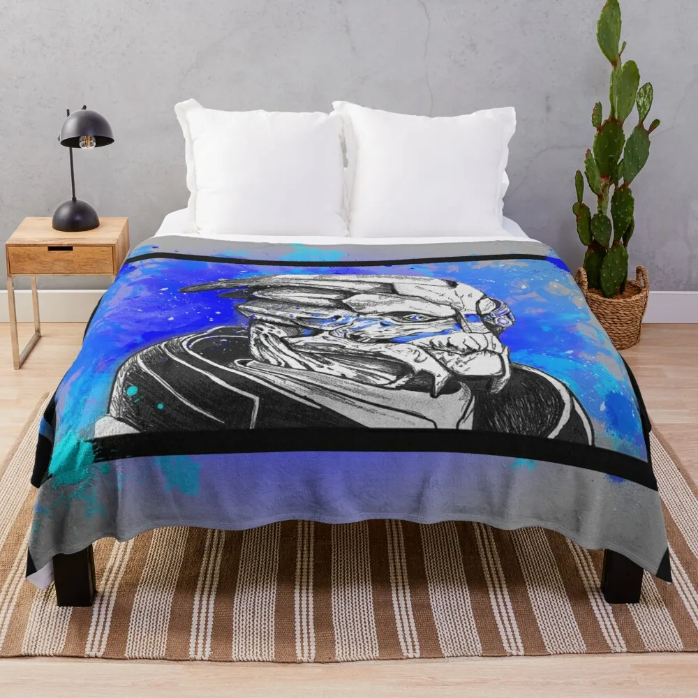 

Garrus Vakarian: Mass Effect (Blue) Throw Blanket Thin wadding blanket Fleece