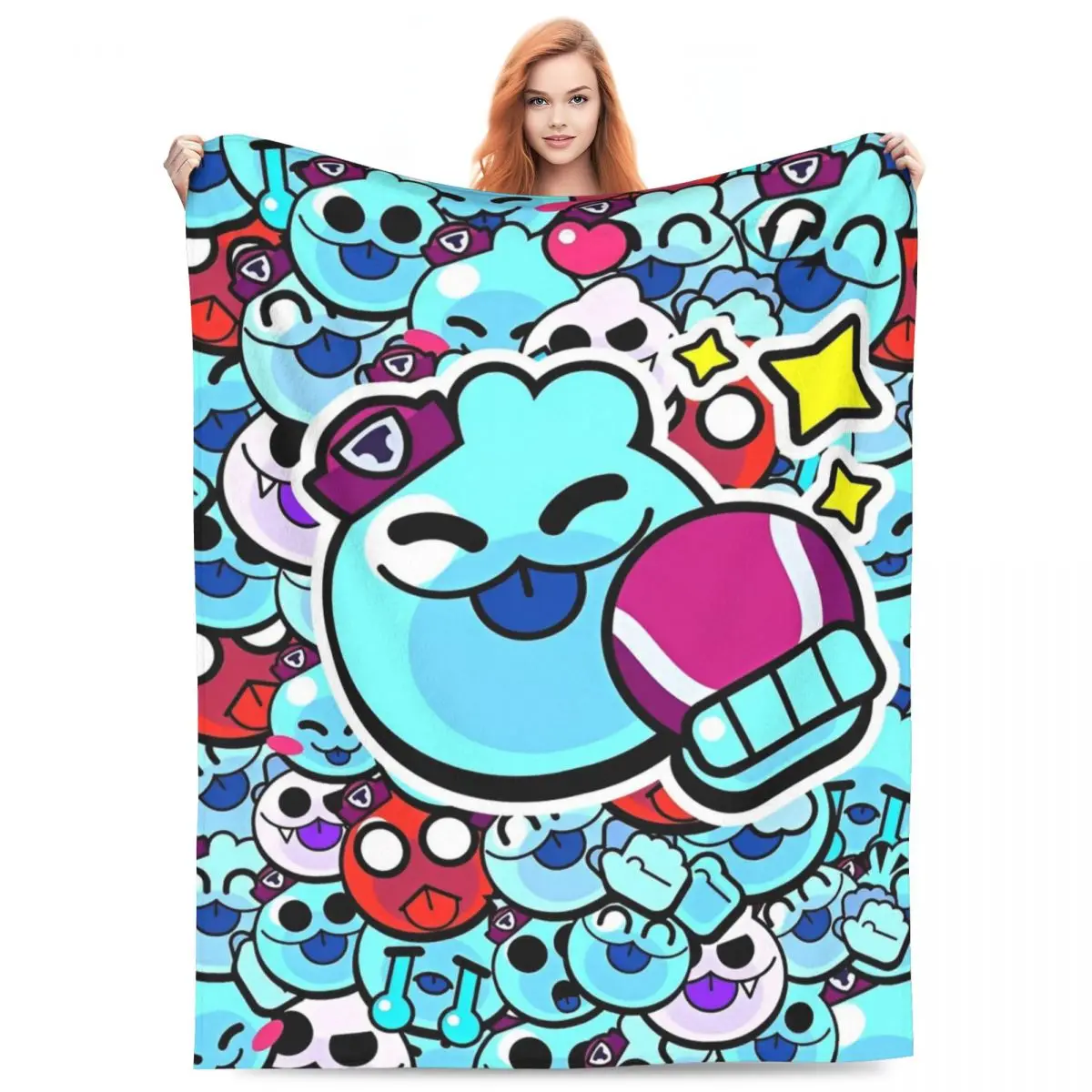 Модное игровое вязаное одеяло со звездами фланелевое летнее украшение для