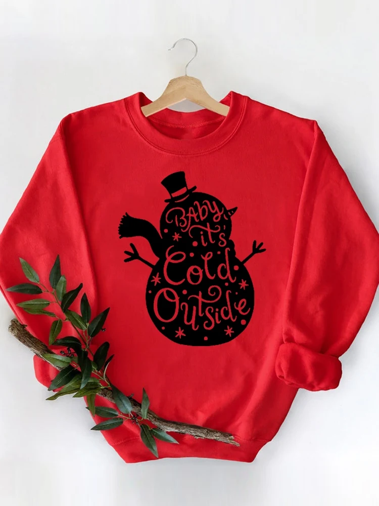 

Sweatshirts Holiday Merry Christmas Women Fashion Clothing Snowman Funny Sweet 90s Casual Female Print Graphic Pullovers