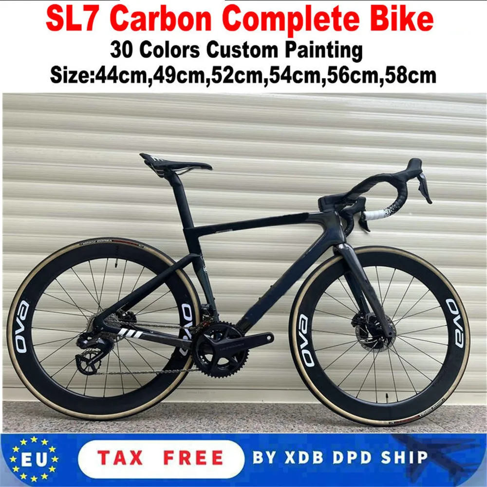

T1000 DIY SL7 Carbon Complete Bike Glossy Disc Brake Road Full Bike with SL7 Frame 105 R7020 groupset 50mm Carbon Wheelset
