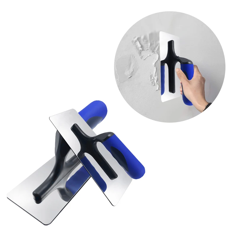

24/20cm Stainless Steel Plastering Trowel Concrete Trowel Construction Cement Finishing Tool With Blue Plastic Handle Dropshipi