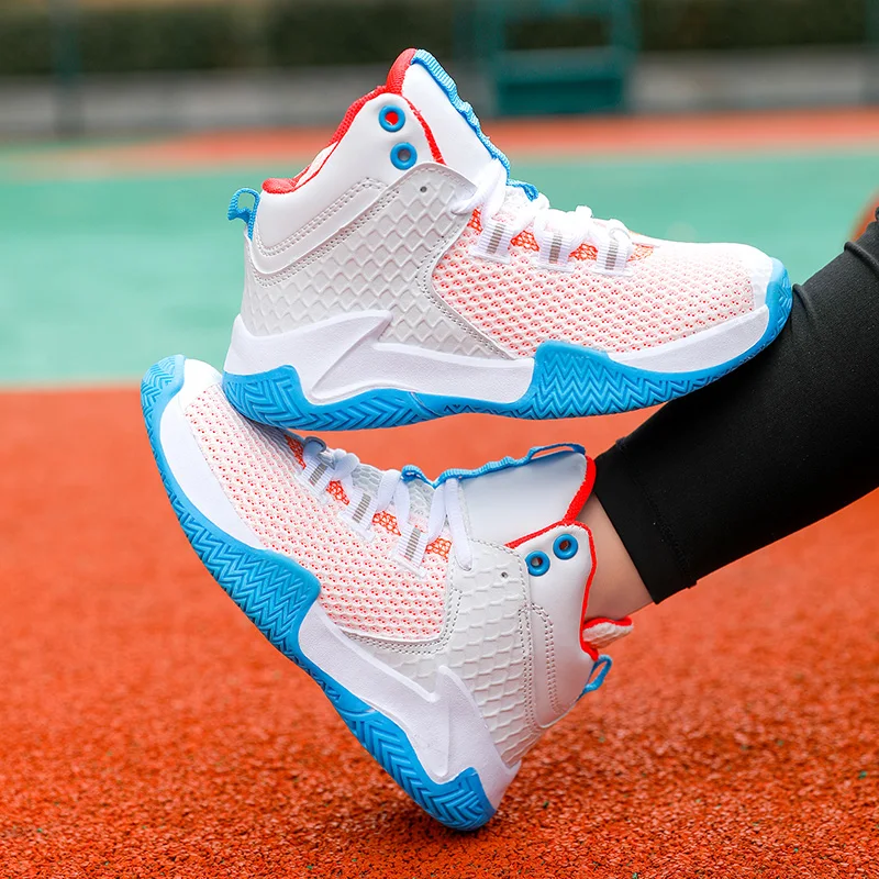 Student Basketball Children's Shoes 2022 New Boys Girls Running Mesh Sports Shoes Kids Walking Wear Resistance Sneakers 31-40