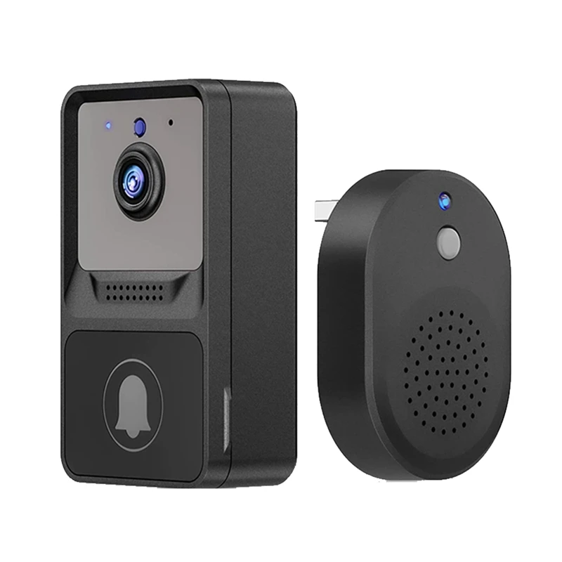 

Беспроводной дверной звонок, устройство для домашней безопасности с камерой, двухсторонним аудио и функцией ночного видения, 1 комплект