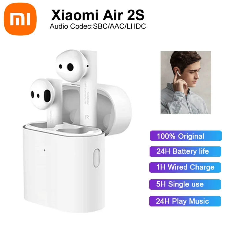 

Original Xiaomi Airdots Pro 2S TWS Earphones Mi True Earbuds Wireless Bluetooth Headset Air 2S LHDC Mic Tap Control Dual MIC ENC