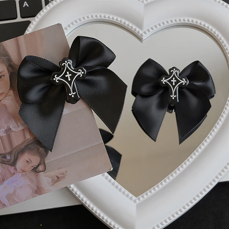 Женская заколка для волос в виде черного банта