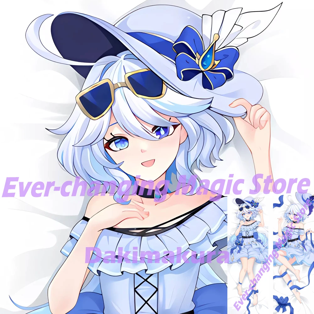 

Подушка Dakimakura с аниме-принтом Genshin Impact Furina, двустороннее украшение для тела в натуральную величину